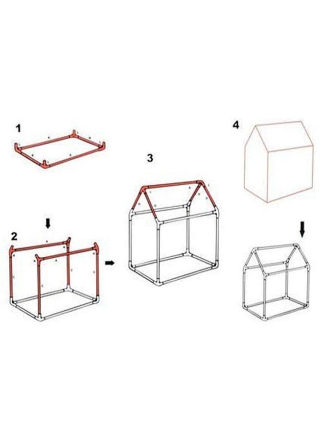 VWretails® Royal Castle Play Tent/Jungle Fun Cottage Approx. Setup Size: 37.5" L x 29.5" W x 42" H (95cm x 75cm x 1.07m) - Image 4